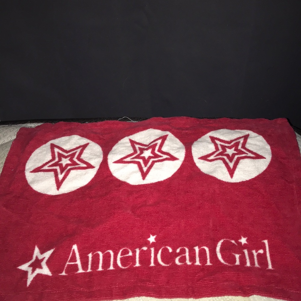American girl doll sized beach towel and tote